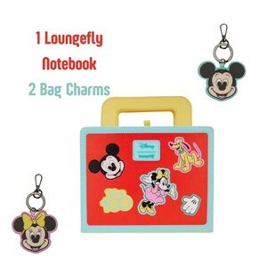 Disney100 Loungefly LB Journal  & 2 LF Bag Charm Bundle